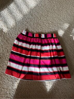 kate spade Striped Skirt in Pink, orange/Red, Black & White
